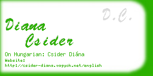 diana csider business card